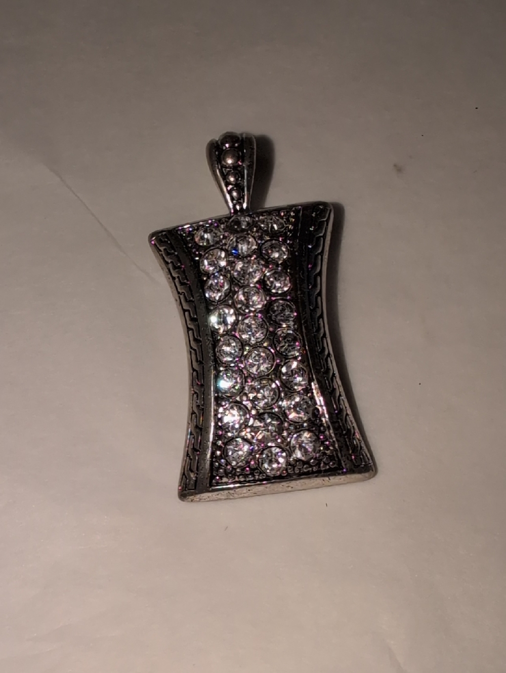 ✨5/$15✨ Silver Faux Crystal Pavé Pendant Necklace